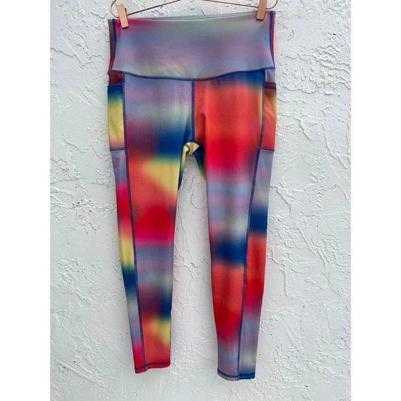 Legend Womens Elastic High Waist Stretch Yoga Leggings Pants Tie Dye Sz XL - Picture 1 of 7